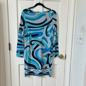 MICHAEL Michael Kors Blue and Black Swirl Dress